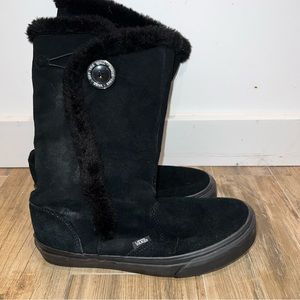 Vans Phoebe Black Suede Fur Lined Winter Boots